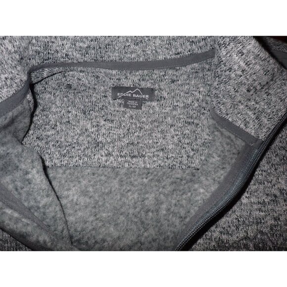 Eddie Bauer 1/4 Zip Fleece Sweater Pullover‎ Sweatshirt Gray Mens L Outdoor - Picture 8 of 9